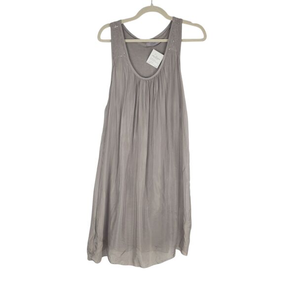 Baci Made in Italy Dress Sleeveless Beach Summer Scoop Neck Lined Grey size M/L - Picture 1 of 8